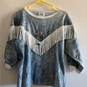 Chambray-like, woven cotton Western style shirt